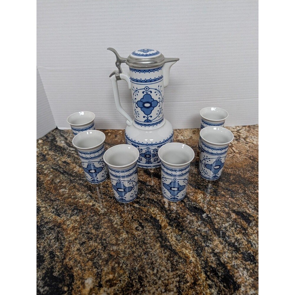 ECHT Cobalt China-Blue/White Ceramic Hot Beverage Set - Germany GDR